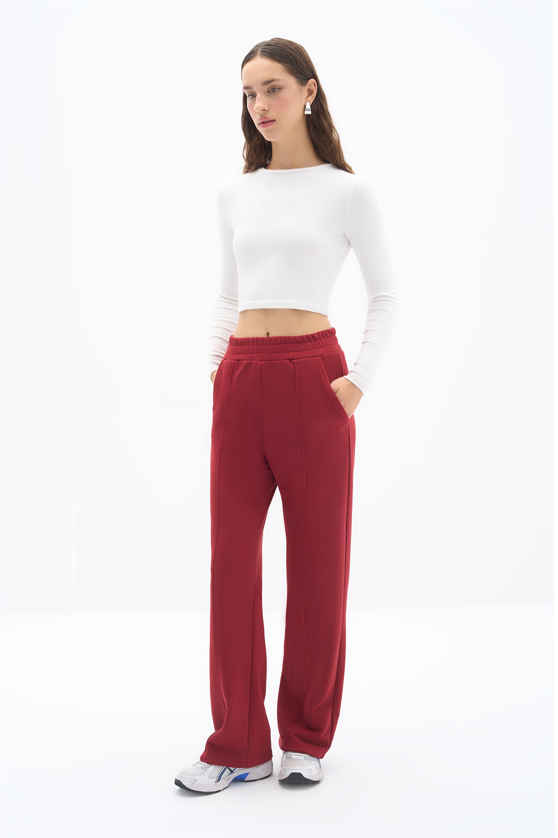 Wear Three Points Burgundy Lubna Trousers