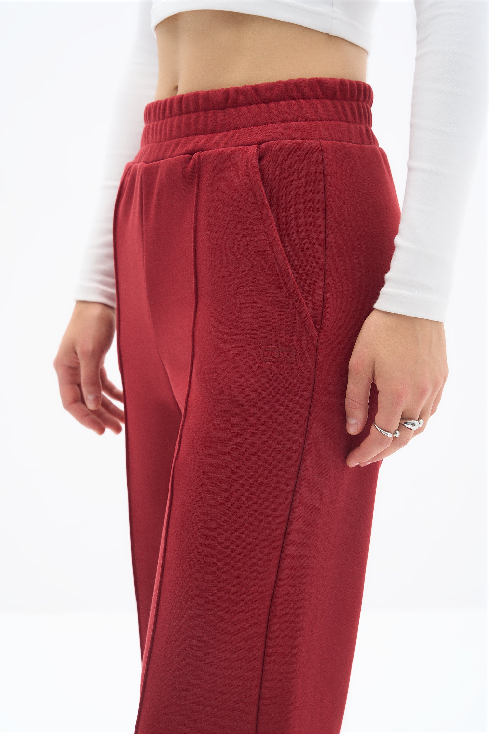 Wear Three Points Burgundy Lubna Trousers