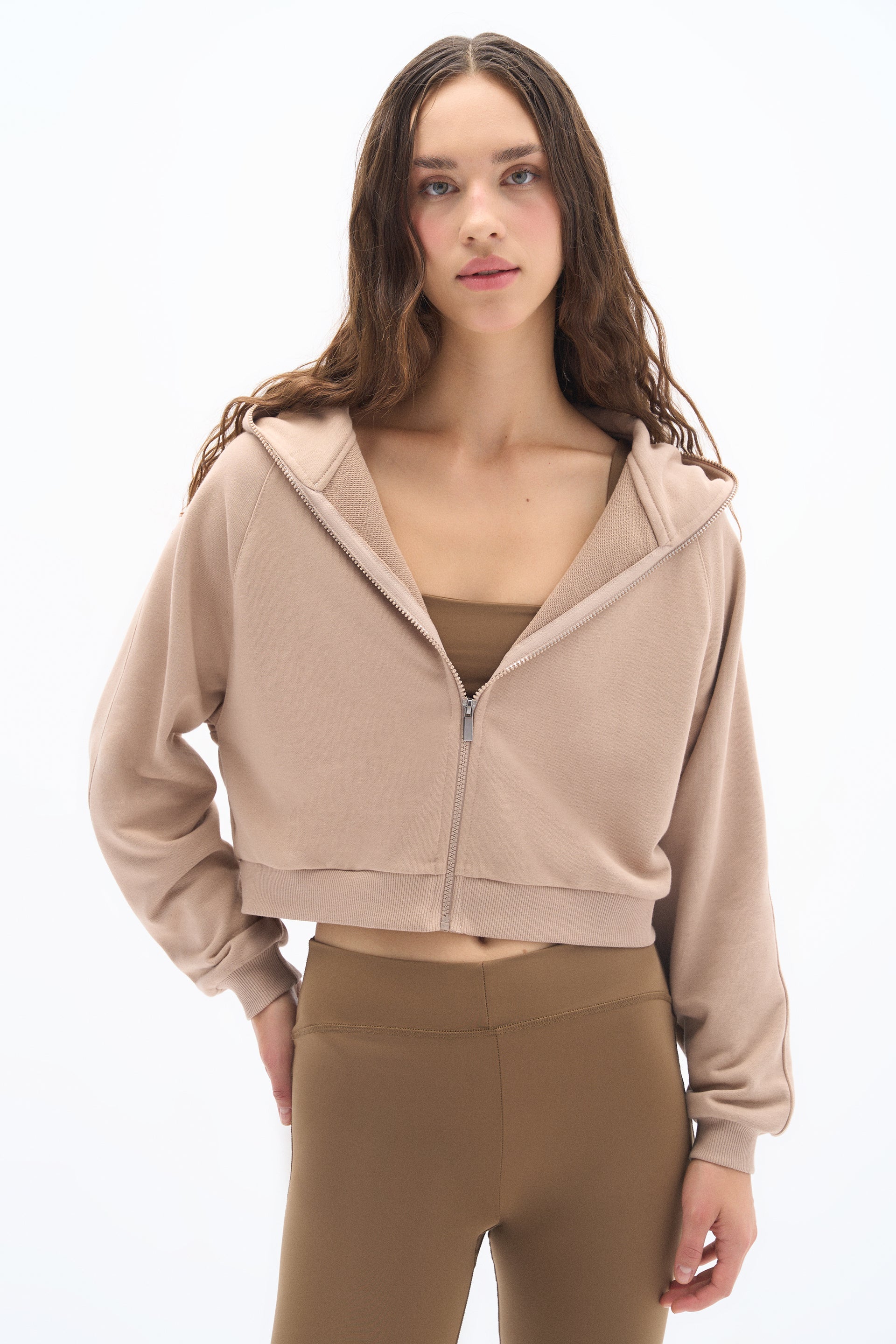 Wear Three Points Taş Rengi Zipper Sweatshirt