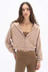 Wear Three Points Taş Rengi Zipper Sweatshirt