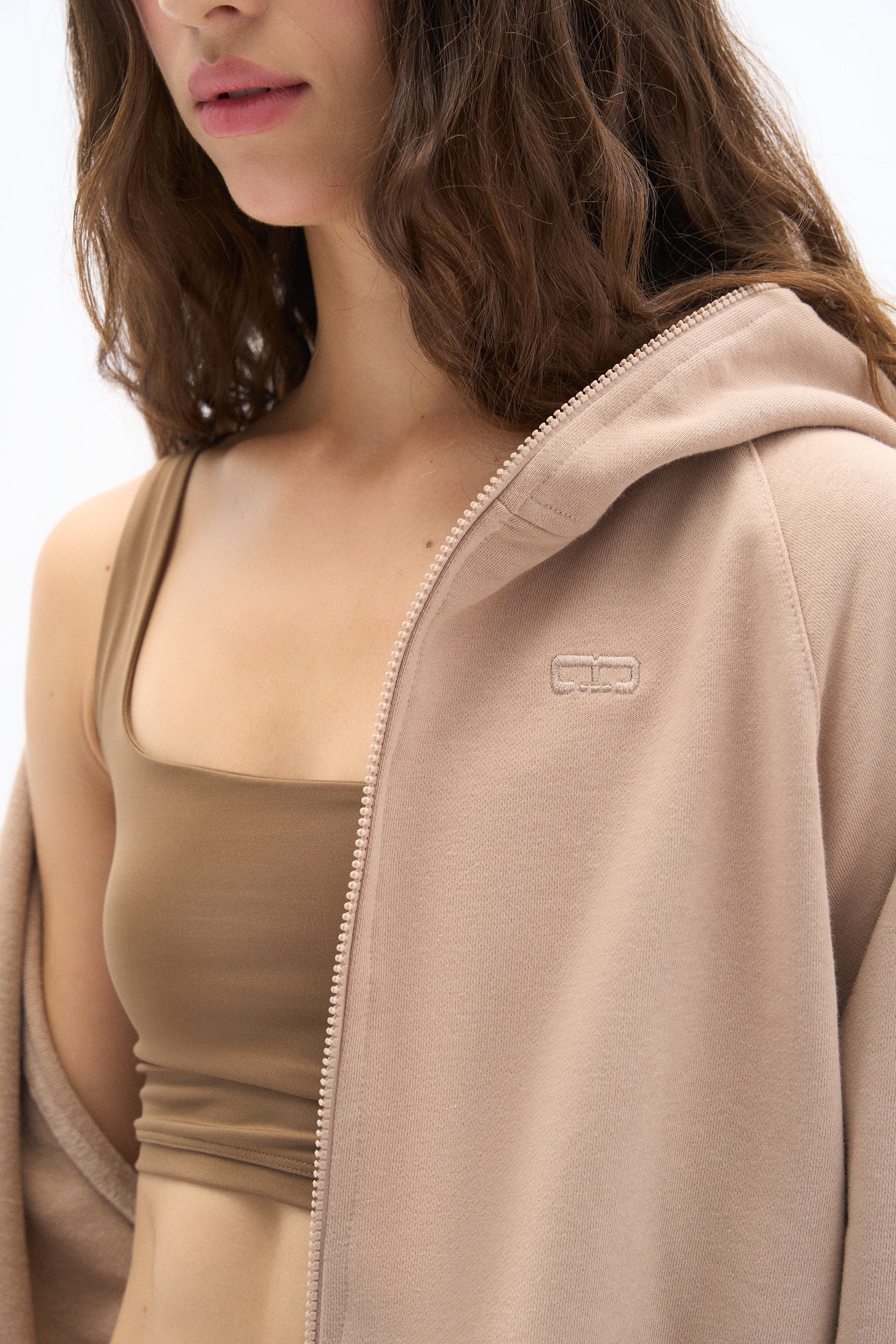 Wear Three Points Taş Rengi Zipper Sweatshirt