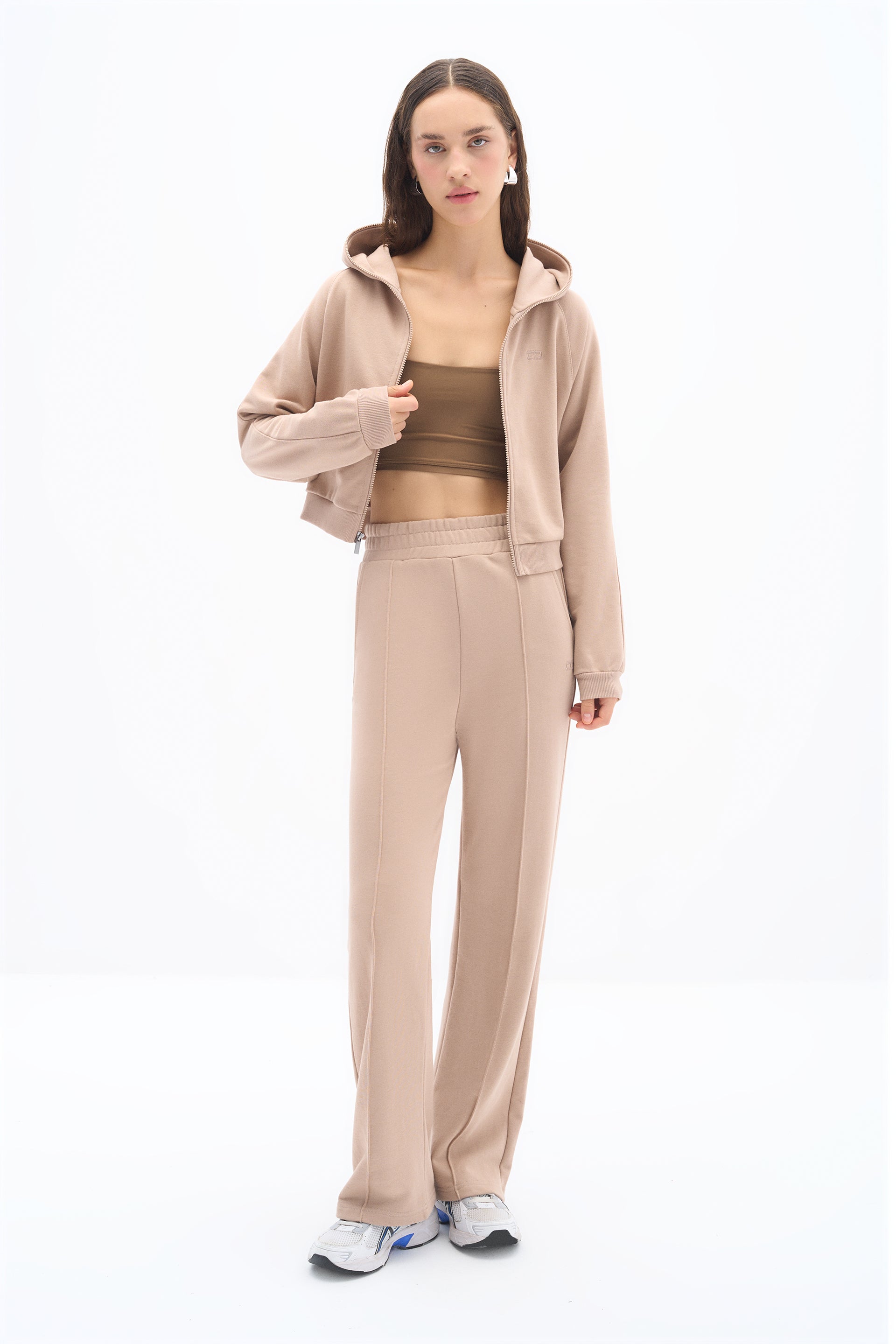 Wear Three Points Taş Rengi Zipper Sweatshirt