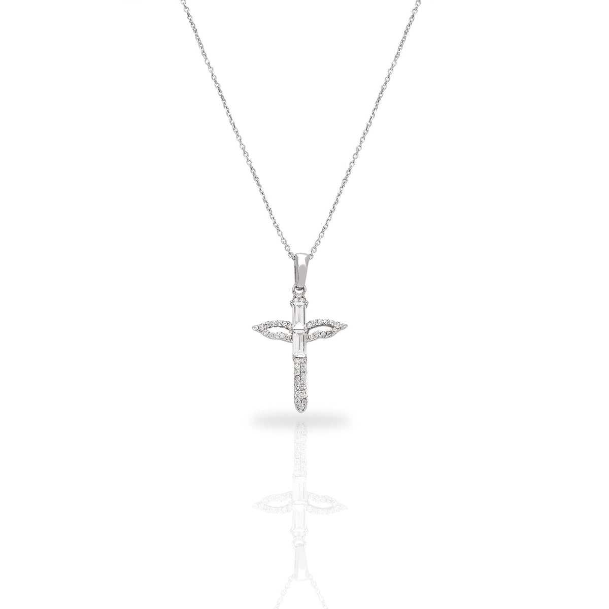 SooSilkyGems ANGEL CROSS CHAIN NECKLACE