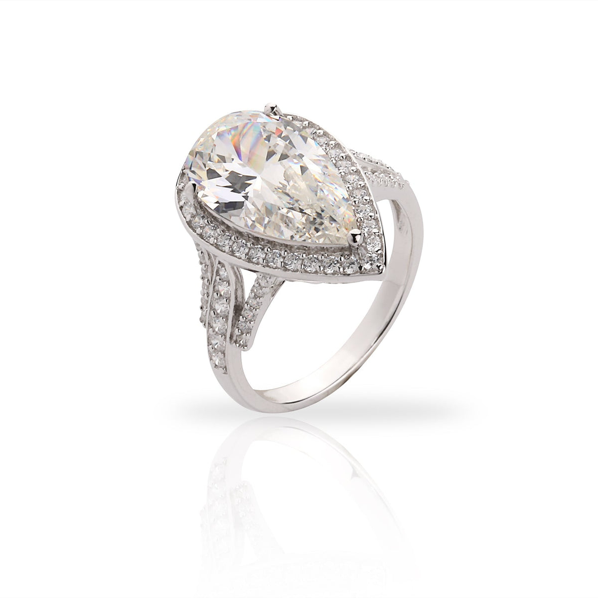 SooSilkyGems PAVE DROP SOLITAIRE RING