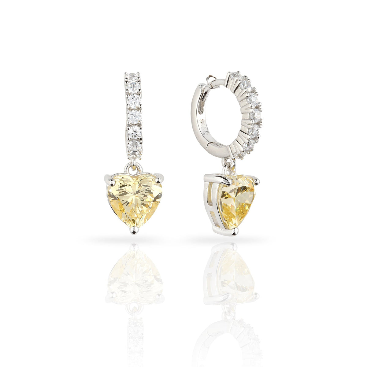 SooSilkyGems MINI HOOP HEART EARRINGS