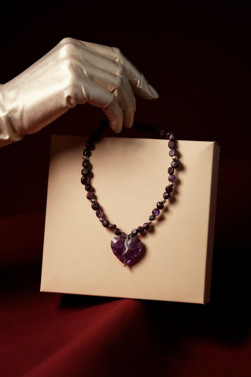 Pia Yuli High Jewelry Completed Hearts Garnet Necklace